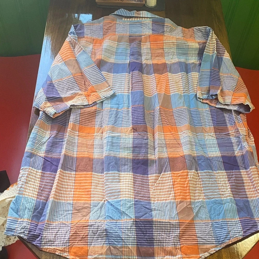 Brooks Brothers Orange and Blue Plaid Shirt - Picture 5 of 7